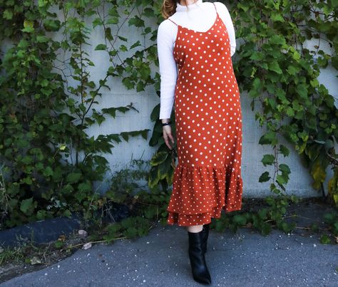 Maxi Dress With Turtleneck Underneath, How To Layer Turtleneck Outfit Ideas, Turtleneck Outfit Layering Dress, Turtleneck Under Slip Dress, How To Tuck In A Turtleneck, Sequin Dress Outfit, Turtleneck Under, Chunky Turtleneck Sweater, Suit Pin