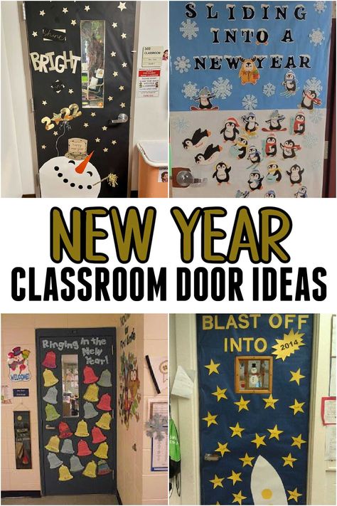 Classroom Door Ideas For January, New Years Eve Classroom Door, New Years Preschool Door Ideas, New Year School Door Decoration, January Class Door Ideas, 2024 Classroom Door, New Years Teacher Door, January Teacher Door, January Classroom Door Ideas New Year