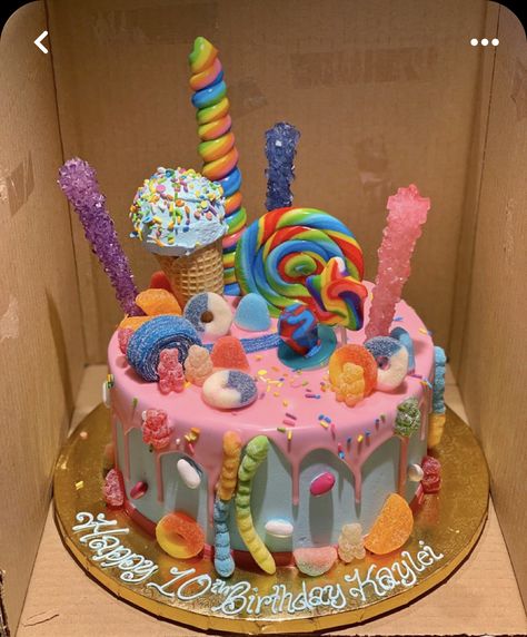 Candy Theme Birthday, Birthday Animated Gif, Lollipop Birthday, Candyland Cake, Candy Theme Birthday Party, Candy Themed Party, Candy Birthday Cakes, 6th Birthday Cakes, Candy Land Birthday Party