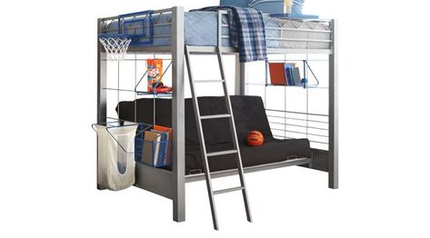 Affordable Bunk Beds, Bunk Bed Ideas Diy, Futon Diy, Bunk Beds Small Room, Rooms To Go Kids, Modern Bunk, Futon Bunk Bed, Futon Decor, Modern Bunk Beds