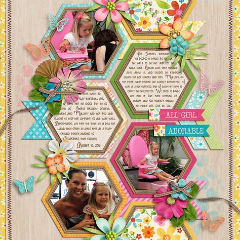 love!!- Scrapbook.com Spring Scrapbook Layouts, Scrapbook Journal Ideas, Journaling Templates, Spring Scrapbook, Colorful Scrapbook, Quilt Layouts, Romantic Scrapbook, Scrapbook Themes, Scrapbook Planning