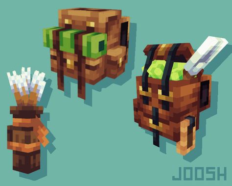 Minecraft Backpack Mod, Low Poly Pixel Art, Blockbench Minecraft Models, Minecraft Concept Art, Cute Minecraft Mods, Blockbench Minecraft, Minecraft Mobs Ideas, Minecraft Mobs Mod, Blockbench Models