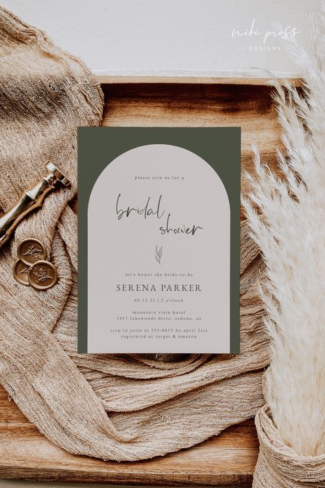 White And Tan Bridal Shower Decor, Neutral Bridal Shower Invitations, Bridal Shower Ideas Minimalist, Boho Wedding Shower Invitations, Neutral Bridal Shower Theme, Bridal Shower Invitation Ideas, Brown Bridal Shower Decor, Bridal Shower Neutral Colors, Neutral Bridal Shower Ideas