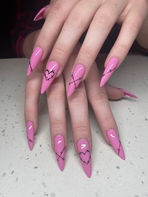 nails (nails) “{nails}” nails 2022 trending summer nails goals acrylic solar gel gel local trends summer spring sunshine Nails Polish Ideas, Nail Heart, Pink Stiletto Nails, Longer Nails, Trendy Nail Design, Heart Nails, Heart Stickers, Stiletto Nails, Summer 2022