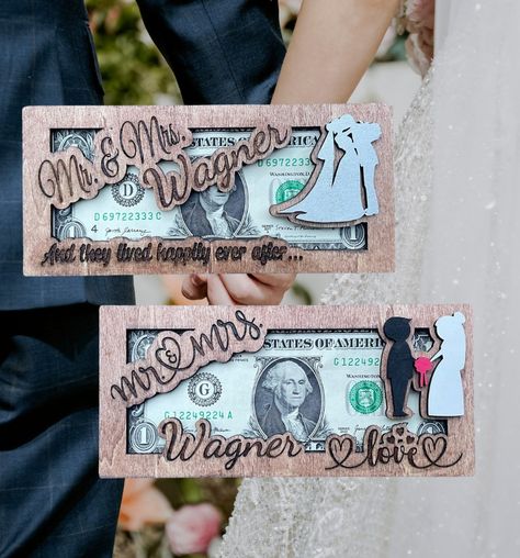 Looking for a unique wedding gift idea? 💍🎁 Check out this Personalized Wedding Gift Money Holder! Handmade with engraved design, personalized last name, and walnut stained wood. Perfect for the bride and groom! #WeddingGift #Personalized #BrideAndGroom #Handmade #WeddingIdeas 💑✨ https://www.ebay.com/itm/335374555986?mkcid=16&mkevt=1&ssspo=8pm2oxisr_o&ssuid=8pm2oxisr_o&media=IG&mkrid=711-127632-2357-0&widget_ver=freya&sssrc=4256139&jobId=6b694132-dbfa-4124-9db3-ddc30faff002 Laser Engraved Wedding Gifts, Indian Wedding Gifts For Bride, Wedding Gift Ideas For Groom, Wedding Money Holder, Unique Wedding Gift Ideas, Gift Money Holder, Laser Engraved Wedding, Wedding Gifts For Newlyweds, Indian Wedding Gifts