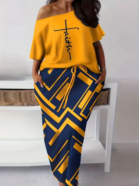 Temu | Explore the Latest Clothing, Beauty, Home, Jewelry & More Pocket Skirt Outfit, Summer Scarf Style, Maxi Rok, Rock Outfit, Plus Size Two Piece, Top Skirt Set, Casual Design, One Shoulder Tops, Skirts With Pockets