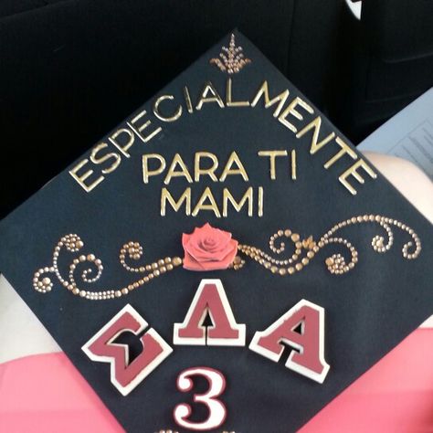 Graduation cap dedicated to my mom and sorority Mama I Made It Graduation Cap, Graduation Cap In Spanish, Look Mom I Did It Graduation Cap, I Did It Mom Graduation Cap, Grad Cap Dedicated To Mom, Graduation Cap Dedicated To Mom, Masters Degree Graduation, Graduation Cap Decoration Diy, High School Graduation Cap