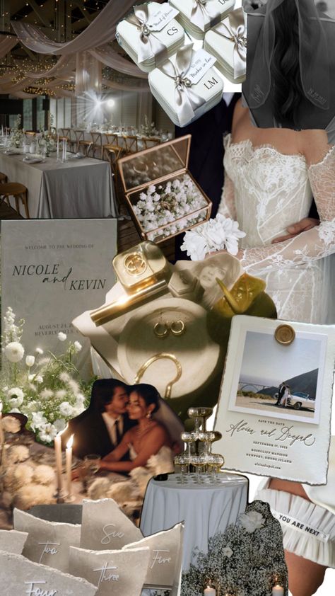 Romantic Wedding Mood Board, Old Money Wedding Details, Old Money Theme Wedding, Wedding Color Schemes Neutral, Wedding Planning Aesthetic, Romantic Wedding Aesthetic, Elegant Wedding Aesthetic, Chic Modern Wedding, Wedding Boards