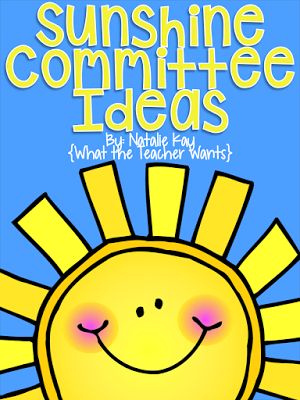 Sunshine Committee Ideas Sunshine Committee Ideas, Morale Ideas, Teacher Encouragement, Sunshine Committee, Teacher Morale, Teacher Motivation, Morale Boosters, Staff Morale, Staff Motivation