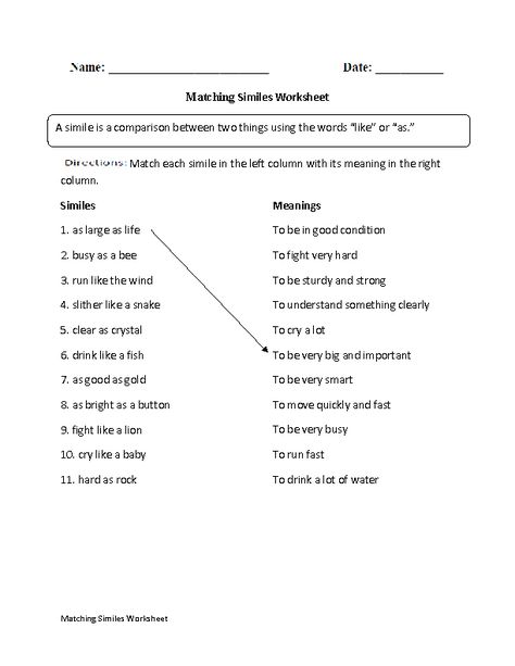 Similes Worksheet, Simile Lesson, Writing Metaphors, Expository Essay Topics, Simile Worksheet, Object Pronouns, Similes And Metaphors, Expository Essay, English Phonics