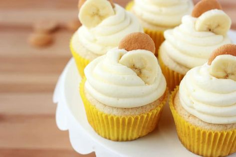 Banana Cream Pie Cupcakes Banana Cream Pie Cupcakes, Cream Pie Cupcakes, Banana Pudding Ice Cream, Banana Pudding Cupcakes, Sweet Deserts, Pudding Frosting, Banana Cream Cheesecake, Pie Cupcakes, Creamy Pudding