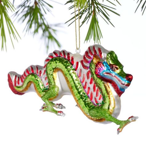 Glass Chinese Dragon Ornament by World Market Dragon Ornament, Unique Christmas Ornaments, Festive Decor, Chinese Dragon, World Market, The Glass, Unique Christmas, Festival Decorations, Christmas Holidays