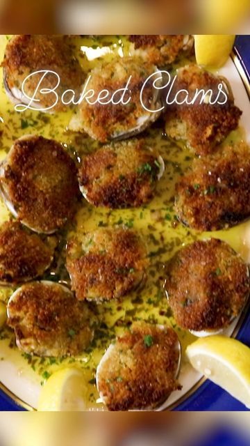 GOOD COOKING on Instagram: "Baked Clams - our fave of the Seven Fishes. Check out the full recipe on our YT channel! • • • #bakedclams #sevenfishes #christmasdinner #italinfood #seafood • • • Ingredients: Clam Stuffing: * 18 Little Neck claims on the half shell (see notes below) * 1 cup Italian bread crumbs * 1 tsp. garlic powder * 2 cloves garlic, minced * 2 tbsp. chopped fresh parsley * 1/2 lemon, juiced * Salt & pepper to taste * 3/4 - 1 cup olive oil (see notes below) Sauce: * 1/4 cup olive oil * 1/4 stick butter * 1 clove garlic, minced * Splash of white wine (see notes below) * Dash of fresh parsley, chopped" Chopped Baked Clams Recipe, Clams In Garlic Butter Sauce, Clam In White Wine Sauce, Garlic Butter Clams With White Wine Cream Sauce, Baked Clams Recipe, White Wine Clams Garlic Butter, Steamed Clams Recipe Garlic, Seven Fishes, Clam Bake