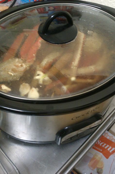 Slow Cooker Crab Legs | Stay At Home Flavor Crockpot Crab Boil, How To Steam Crab Legs At Home, How To Cook Crab Legs At Home Boil, Steam Crab Legs In Pot, How To Cook Crab Legs At Home, Steamed Crab Legs, Cooking Crab Legs, Cooking Crab, Crab Legs Recipe