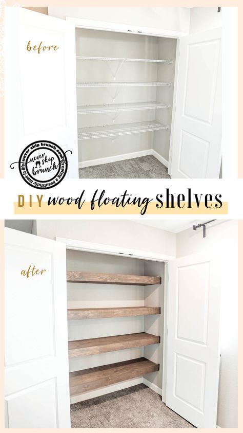 Diy Shelves Design, Diy Shelves Ideas, Wire Shelves, Floating Shelves Diy, Wood Floating Shelves, Home Upgrades, Updating House, Wire Shelving, Shelf Design