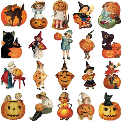 PRICES MAY VARY. Value Pack- There are 20pcs vintage Halloween Victorian cutouts with 40 pieces of adhesive glue points. All the vintage Halloween cutouts are double-side printed, and each paper-cut is printed with a different pattern. Material- Our vintage Halloween cutouts are made of art paper material, covered with a matte film on one side, waterproof and has a smooth texture that gives you a good touch. Unique Design- Our paper-cut adopts a variety of retro Halloween elements design, such a Retro Thanksgiving, Halloween Retro, Happy Pumpkin, Adornos Halloween, Ghost Decoration, Vintage Halloween Decorations, Halloween Trees, Pumpkin Witch, Halloween Vintage