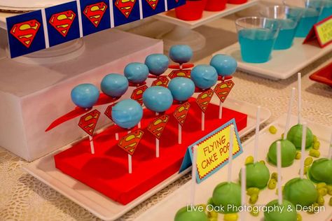 Superhero Birthday Party Ideas | Photo 17 of 31 | Catch My Party Superman Party Favors, Chocolate Touch, Superman Theme, Superhero Birthday Party Ideas, The Chocolate Touch, Superman Birthday Party, Birthday Superhero, Superman Party, Super Hero Party