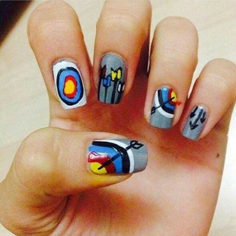 Archery Nail Designs, Archery Nails, Archery Crafts, Archery Art, Archery Quotes, Archery Aesthetic, Nails Nail Art Designs, Hunting Jewelry, Mounted Archery