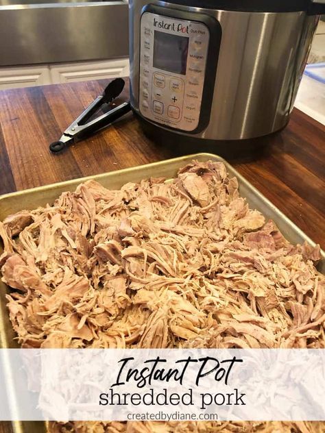 Instant Pot Shredded Pork createdbydiane.com Boneless Pork Sirloin Roast Instant Pot, Chile Verde Enchiladas, Instant Pot Shredded Pork, Tacos Pulled Pork, Boneless Pork Sirloin Roast, Instant Pot Pork Loin Recipe, Mexican Carnitas, Verde Enchiladas, Pork Sirloin Roast