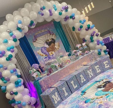 Mermaid Shower Ideas, Mermaid Themed Baby Shower Ideas, Mermaid Theme Baby Shower Ideas, Little Mermaid Baby Shower Theme, Little Mermaid Baby Shower Ideas, Baby Shower Mermaid Theme, Mermaid Baby Shower Ideas, Mermaid Babyshower, Mermaid Baby Shower Decorations