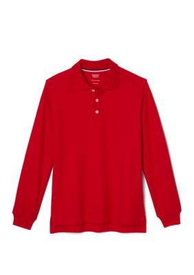 In a breathable soft piqué knit, this long-sleeve polo shirt by French Toast is polished enough for the classroom yet comfy enough for the playground. The wider cut ensures a perfect, more comfortable fit. | French Toast Boys Long Sleeve Piqué Polo Shirt, Red, Large French Toast School Uniforms, Red Polo, Uniform Shirts, Big Clothes, Pique Polo Shirt, Long Sleeve Polo Shirt, Boys Long Sleeve, Camisa Polo, Long Sleeve Polo