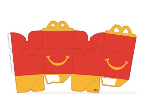 McDonald's Releases The Happy Meal Box Template So You Can Make Your Own At Home - Forkly Happy Meal Box Template, Γενέθλια Mickey Mouse, Happy Meal Box, Box Template Printable, Meal Box, Paper Box Template, Idee Cricut, Food Template, Paper Toys Template