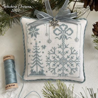 Little House Needleworks, Cross Stitch Pillow, Cross Stitch Christmas, Winter Cross Stitch, Cross Stitch Christmas Ornaments, Cross Stitch Finishing, Stitch Christmas, Cross Stitch Patterns Christmas, Cross Stitch Patterns Free