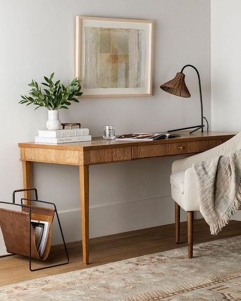 McGee & Co. (@mcgeeandco) • Instagram photos and videos Cottage Library, Mcgee & Co, Office Furniture Desk, Living Room Makeover, Custom Upholstery, Home Office Furniture, Small Living, Furniture Sale, Room Makeover