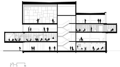 SECTION The Library by COBE and Transform Interior Architecture Presentation, Office Building Plans, Library Plan, Architecture Portfolio Layout, Office Floor Plan, Architecture Portfolio Design, Library Architecture, Pile Of Books, Architectural Section