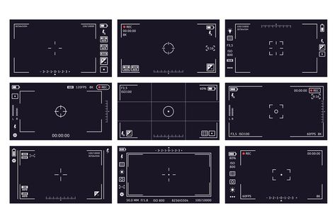 Camera Viewfinder Overlay, Spirit Week Themes, Camera Viewfinder, Viewfinder Camera, Line Camera, Retro Gadgets, Digital Art Beginner, Game Interface, Flame Design