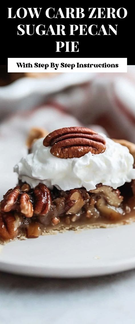 Image for Low Carb Zero Sugar Pecan Pie Keto Pies Recipes, Pecan Pie For Diabetics, Healthy Pies Desserts, Sugar Free Carb Free Desserts, No Carb No Sugar Desserts, Low Carb Pie Recipes, Sugar Free Pecan Pie Recipe, Low Sugar Pecan Pie, Healthy No Sugar Desserts