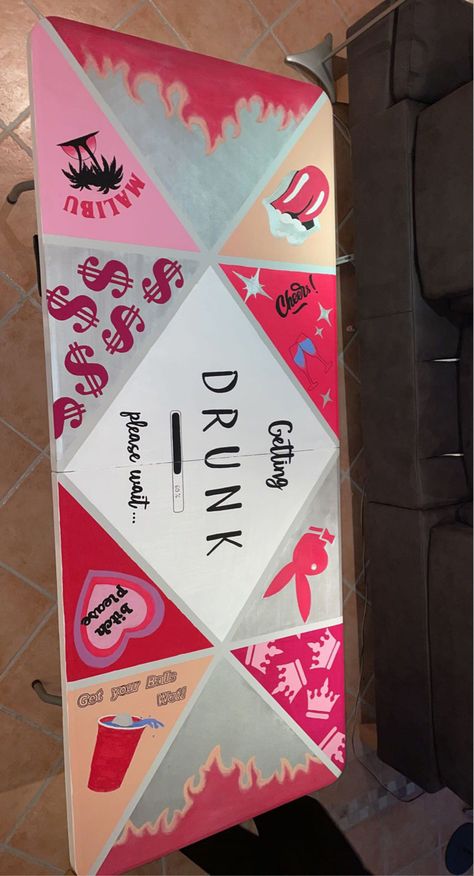 Pink Beer Pong Table, Pink Beer Pong, Beer Pong Table Diy, Diy Beer Pong, Diy Beer, Beer Pong Tables, Pong Table, Table Diy, Beer Pong