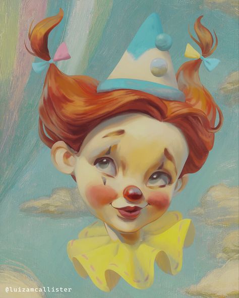 Chris Hong Art, Earth Day Drawing, Happy Clown, Modern Art Painting, Cute Clown, Color Pencils, Amazing Art Painting, Drawing Tutorials, Painting Illustration