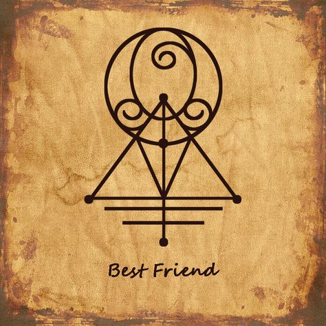 Sigil For Best Friends, Symbols For Best Friends, Symbols For Togetherness, Soul Sister Symbol, Spiritual Best Friend Tattoos, Friendship Sigil, Symbol For Best Friends, Peace Sigil, Witchy Best Friend Tattoo