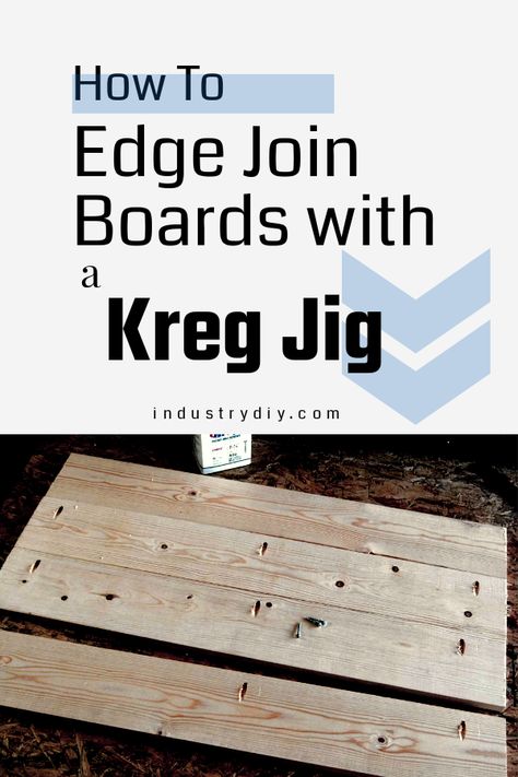 A pocket hole jig can be used to join boards edge to edge.  I can’t tell you how many times I find myself edge joining boards with a Kreg Jig. It allows me to create table tops and other flat surfaces for all kinds of projects. Here's a how to use a kreg jig for those edge joints. #kregjig #woodworking #diy #projects #tools Kreg Jig Projects, Kreg Pocket Hole Jig, Pocket Hole Joinery, Kreg Jig, Pocket Hole Jig, Cool Woodworking Projects, Pocket Hole, Woodworking Jigs, Wood Working For Beginners