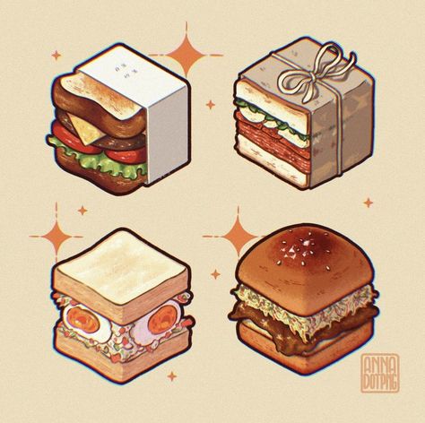 Chibi Food, Studying Food, 귀여운 음식 그림, Foodie Art, Food Artwork, Wallpaper Icon, Kawaii Cooking, Food Illustration Art, Isometric Art