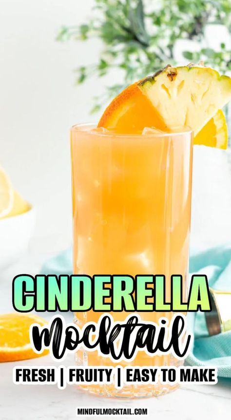 Fresh and fruity, this classic Cinderella mocktail makes the most of tangy citrus. It’s easy to make and perfect for a backyard BBQ – or even a ball. Mocktails Non Alcoholic Orange Juice, Yellow Mocktails Non Alcoholic, Cinderella Mocktail, Cinderella Drink, Summer Mocktail Recipes, Fun Halloween Drinks, Easy Mocktail Recipes, Mocktail Drinks, Specialty Drinks