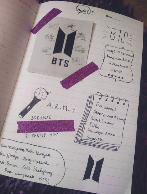 An army's journal be like- Day Journal, Army Day, Bts Song Lyrics, Song Lyrics Beautiful, Diy Arts And Crafts, First Page, Bts Army, Song Lyrics, Fangirl