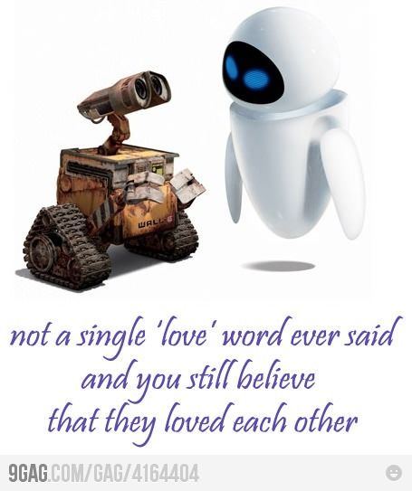 WALLE Love. The expression of love means more than the word. Anyone can say it but not everyone can show it. Walle Y Eva, Wall E Eve, Retro Video, Wall E, Disney And Dreamworks, Disney Love, Love Words, Disney Magic, Disney Movies