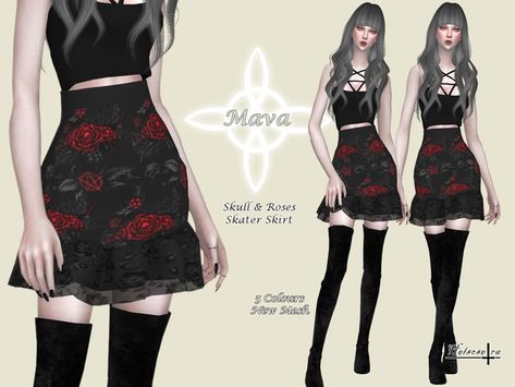 Helsoseira's MAVA - Gothic Skater Skirt Sims 4 Cc Goth, Goth Skirts, Masculine Clothing, Goth Skirt, Sims 4 Cas Mods, Gothic Skirts, The Sims 4 Packs, Sims 4 Downloads, Sims 4 Mods Clothes