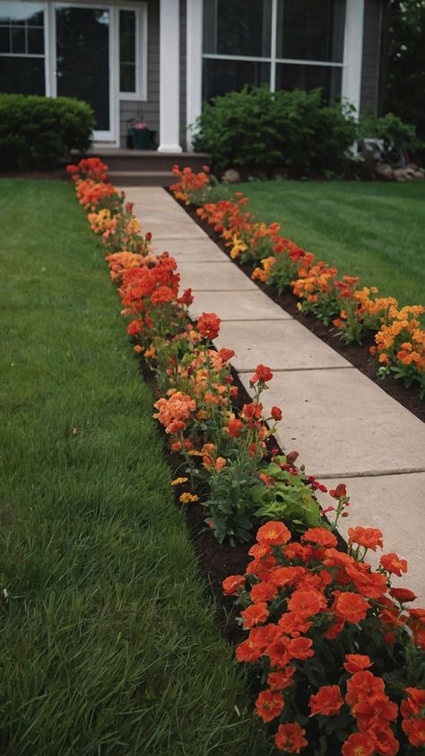 Transform the entrance of your home with stunning flower beds in front of house In our latest blog post we explore a variety of beautiful garden designs that focus on low maintenance yet captivating flower beds From rustic stone arrangements adorned with white rock to vibrant perennial plants that thrive in full sun discover easy DIY ideas that will elevate your outdoor space We also delve into the use of rocks and raised beds to create a structured look that combines both fo Backyard Flower Beds Against House, At Home Flower Garden, Flowers Along Driveway, Small Flower Garden In Front Of House, Easy Flower Beds In Front Of House, Small Flower Bed Ideas In Front Of House, Creating A Flower Bed, Flower Beds In Front Of House, Garden In Front Of House