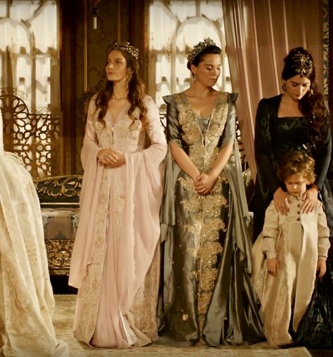 Fahriye Sultan & Handan Sultan - “The Lion, the Wolf and the Lamb (Aslan, Kurt ve Kuzu)” Season 1, Episode 1 The Wolf And The Lamb, Midevil Dress, Indian Maternity, Turkish Dress, Kosem Sultan, Century Dress, Batik Fashion, Magnificent Century, The Lamb