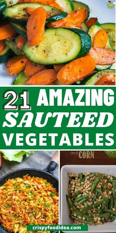 Here you get some sauteed vegetable ideas that are best for meal plan. Sauteed Vegetables Recipe, Flavorful Vegetables, Healthy Vegetable Recipes, Vegetable Medley, Vegan Side Dishes, Sauteed Veggies, Easy Homemade Recipes, Sauteed Vegetables, Vegetable Sides