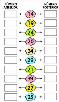 Anterior y posterior Idioma: español (o castellano) Curso/nivel: PRIMER GRADO Asignatura: Matemáticas Tema principal: Anterior y posterior Otros contenidos: Anterior Y Posterior, First Grade Math Worksheets, Kids Worksheets Preschool, 1st Grade Math Worksheets, Math School, Montessori Math, Language Spanish, Kids Math Worksheets, Kindergarten Math Worksheets