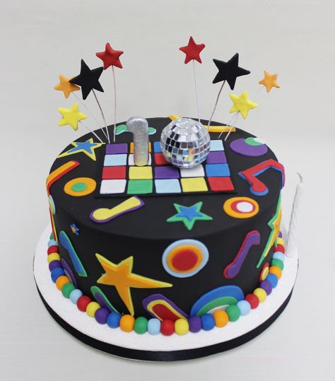 Disco Pop Cake  Violeta Glace Fnaf Cake, Disco Cake, Disco Birthday, Pop Cake, Chocolate Strawberry Cake, Birthday Cakes For Teens, 70s Party, 16th Birthday Party, Retro Party