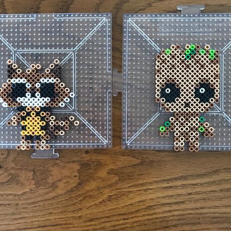 GOTG Perler Beads. ❤️ Pixel Art Animals, Melt Beads Patterns, Hamma Beads Ideas, Pixel Beads, Pearl Beads Pattern, Easy Perler Beads Ideas, Fuse Bead Patterns, Hama Beads Design, Perler Bead Templates