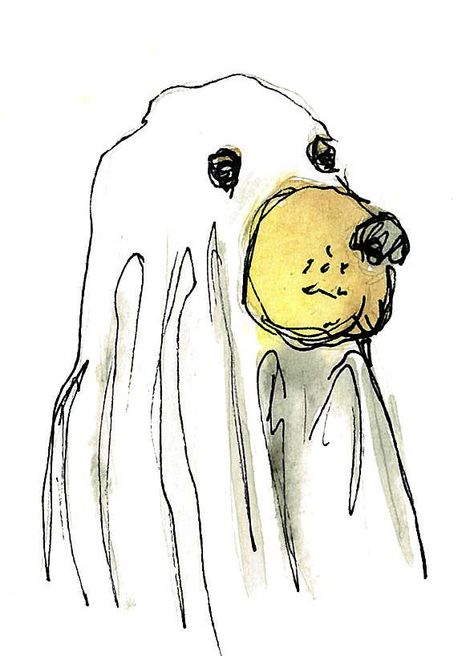 "ghost dog"  cocker spaniel Halloween Dog Drawing, Ghost Dog Drawing, Ghost Dog Tattoo, Dog Ghost Costume, Dog Letters, Ghost Drawings, Sheet Drawing, Ghost Sheet, Cute Halloween Drawings