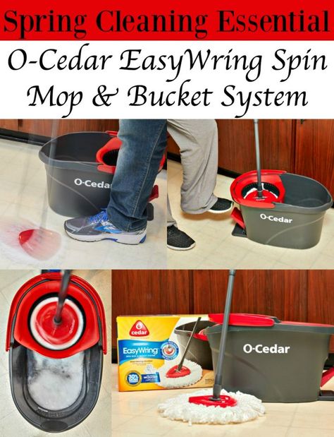 O-Cedar EasyWring Spin Mop & Bucket System #WRINGinSpring #AD Overflowing Bookshelves, Cedar Mop, Homemaking Binder, Cleaning Flyers, Homemaker Schedule, Homemade Cleaners Recipes, Mop And Bucket, Spring Cleaning Tips, Mop Bucket