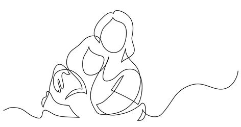 Drawing Of Mother And Daughter, Two Girls Hugging, Mother And Daughter Hugging, Matching Tats, Rib Tattoos For Women, I Love Mommy, Beach Art Painting, Minimalist Drawing, Crystal Castle