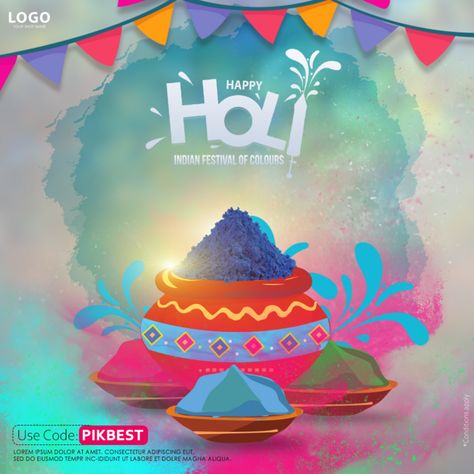 Happy Holi Festival of Color Social Media Post#pikbest#templates